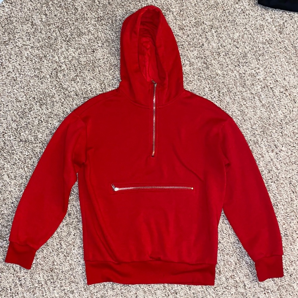 Garage Quarter Zip Sweatshirt (Size XS, Red)